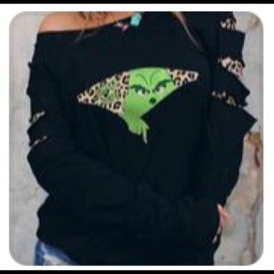 6 Ft People Grinch & Leopard Sweatshirt